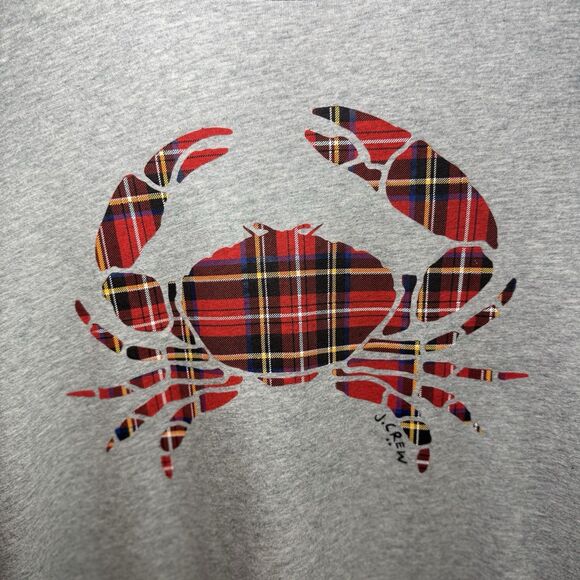 J Crew Crab Graphic T Shirt Size XL Gray Short Sleeve - Picture 4 of 8